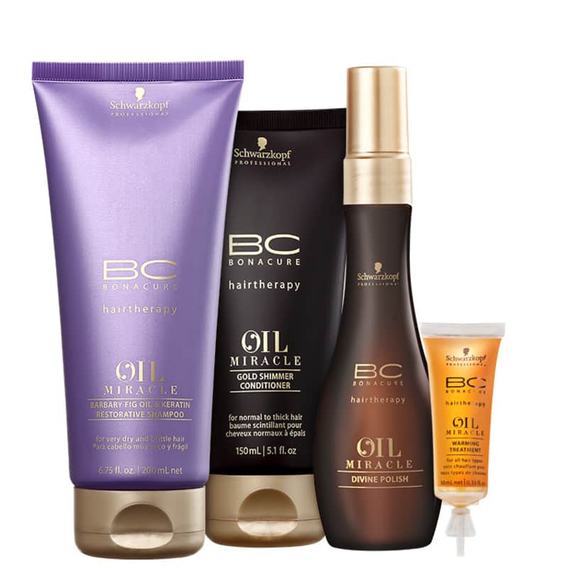 Kit Schwarzkopf Professional BC Bonacure Oil Miracle Escova Óleos Luxuosos (4 Produtos)