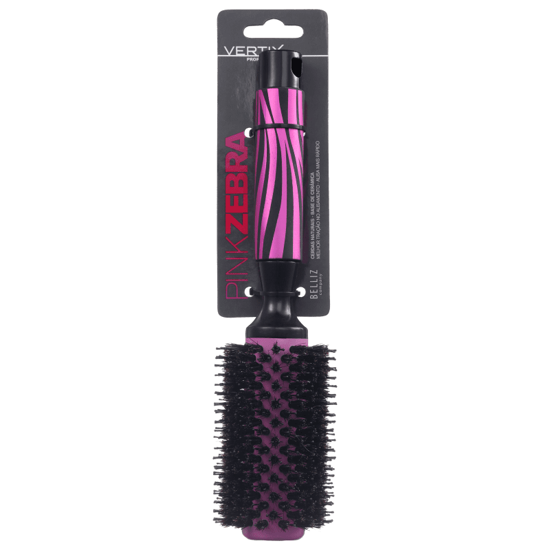 Vertix Pink Zebra Ceramic - Escova Térmica 33mm