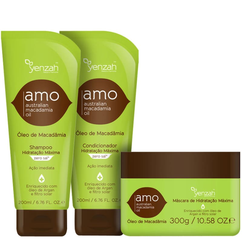 Yenzah Amo Australian Macadamia Oil Trio Kit (3 Produtos)